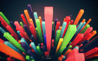 Colorful abstract building black background - brazier free wallpaper