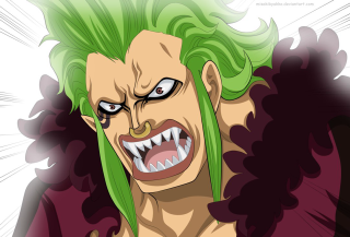 Cartoon man green hair grin - green hair free wallpaper