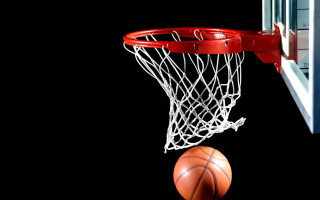 Basketball net hoop dark night - a basketball free wallpaper