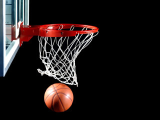 Basketball net black background red - free sports wallpaper