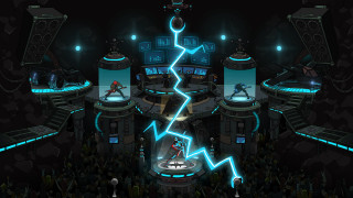 Futuristic city lightning bolt crowd - doc hammer free wallpaper