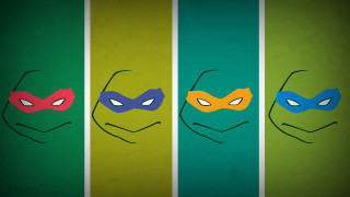 Colored masks green background series - surreal free wallpaper