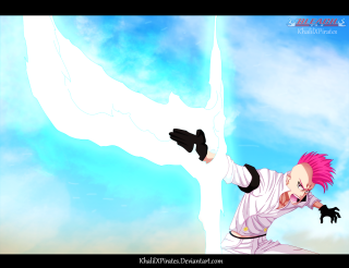 Man pink hair flying white - cel free wallpaper for desktop