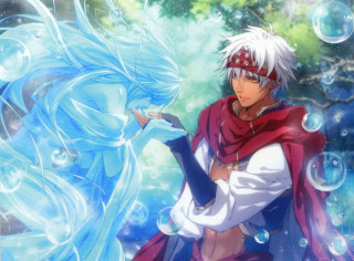 Anime couple bubbles trees background - a hologram free wallpaper for desktop