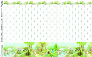 Forest drawing trees animals water - naive free wallpaper