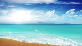 Beach blue sky ocean waves - ocean free wallpaper