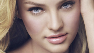 Woman blue eyes blonde hair - shaded free wallpaper