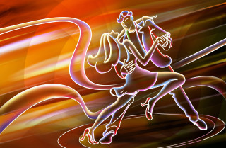 Woman dancing microphone man digital - alison kinnaird free wallpaper