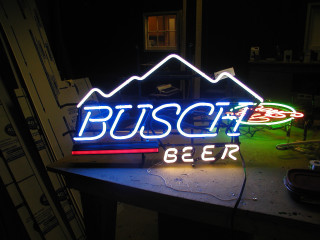 Neon sign busch beer garage - a neon sign free wallpaper