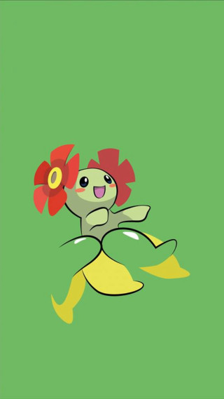 Cartoon pokemon flower green background - a red flower free wallpaper
