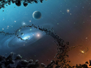Planets blue sky stars dust 2 - a distant star in the background free wallpaper
