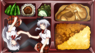 Tray food girl knife fork - a tray free wallpaper