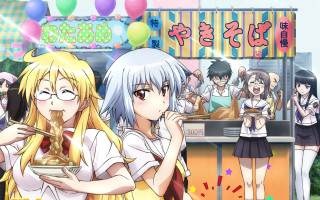 Girls food stand balloons background - a tray of food free wallpaper