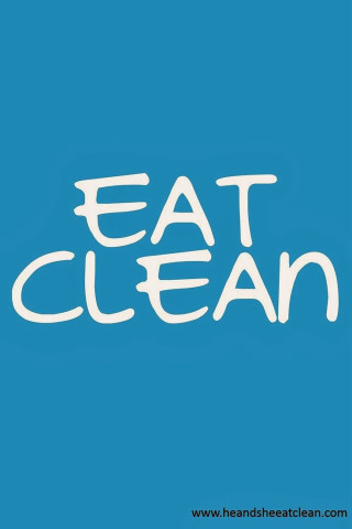 Blue background eat clean white - clear free wallpaper