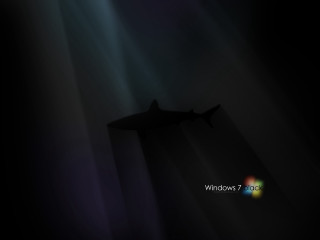 Computer shark rainbow light screen - the bottom of the screen free wallpaper