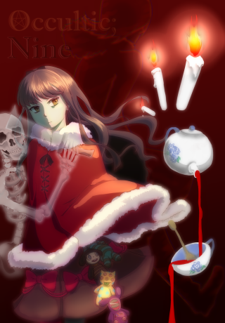 Girl santa suit candle skull - a candle free wallpaper