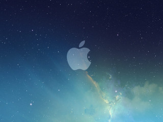 Apple logo blue background stars 6 - amir zand free wallpaper