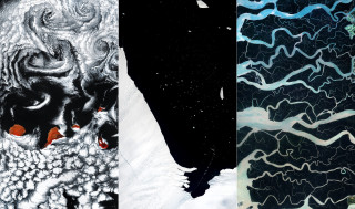Snowy black white mountain red - benoit b. mandelbrot free wallpaper