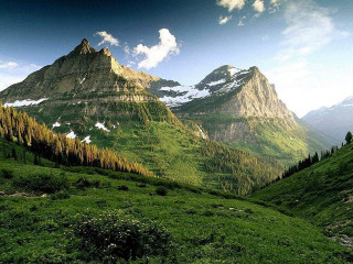 Mountain range trees snowy tops - balcomb greene free wallpaper