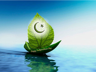 Green leaf crescent star water - a crescent free wallpaper
