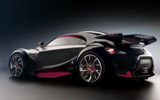 Black pink sports car dark - a white stripe free wallpaper