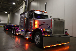 Semi truck bright light warehouse 2 - a warehouse free wallpaper