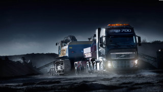 Semi truck dirt road night - a dirt road free wallpaper