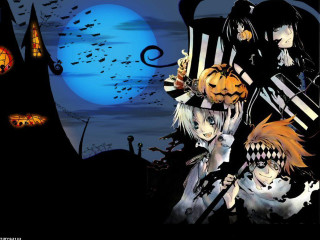 Group castle bats pumpkins halloween - a castle free wallpaper
