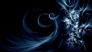 Blue abstract background swirls bubbles 3 - a white swirl free wallpaper