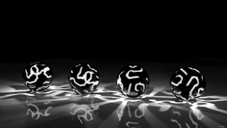 Three balls black background raytracing - number free wallpaper