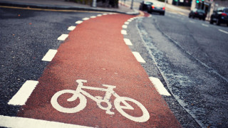 Bike lane street cars parked - car free wallpaper