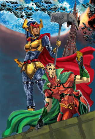 Two boys armor hammer giant - the other hand free wallpaper