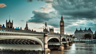 Bridge clock tower cloudy sky - cloudy free wallpaper