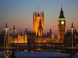 Clock tower city night bridge 3 - the river free wallpaper