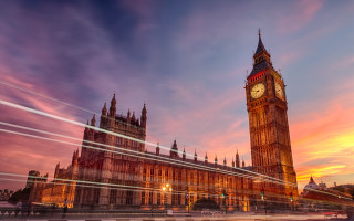 Clock tower city sunset long - christopher wren free wallpaper