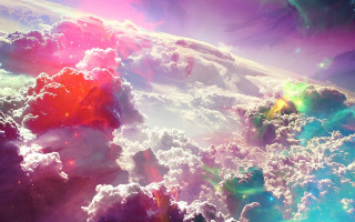 Colorful sky clouds rainbow background - a colorful sky free wallpaper