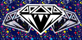 Diamond stars confetti blue background - an art deco painting free wallpaper
