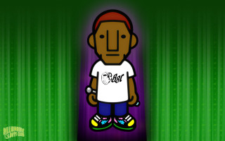Cartoon man white shirt blue - claymation free wallpaper