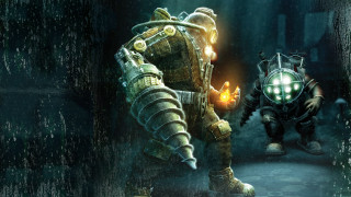 Gas mask man glowing aurora - a man in a gas mask holding free wallpaper