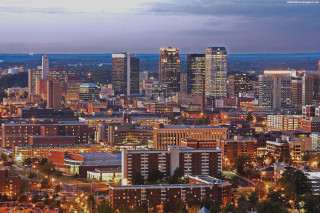 City skyline tall buildings nighttime 3 - balcomb greene free wallpaper