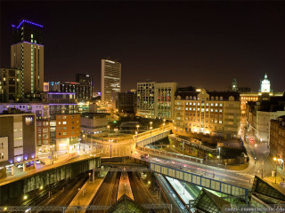 City night train tracks station - farid mansour free wallpaper