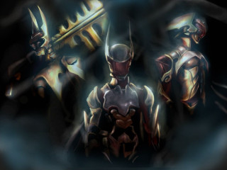 Knights mirror black background blue - a group of knights free wallpaper