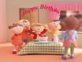 Birthday party cake group people - a cake free wallpaper