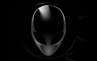 Black alien head circular object - alien free wallpaper