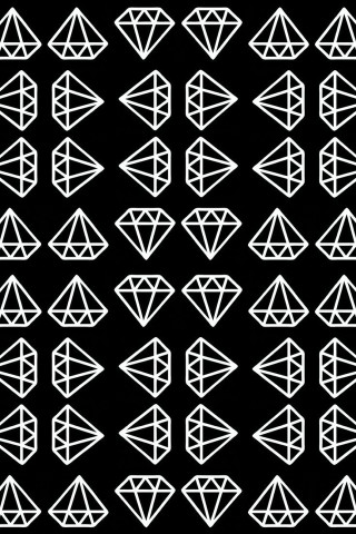 Black white diamond pattern side - diamond free wallpaper