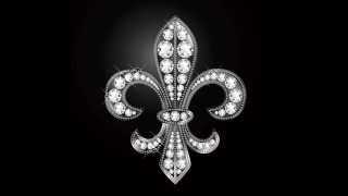 Diamond fleurdelis brooch gothic gears - a black background photo free wallpaper