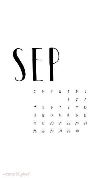 Calendar sep black ink white - international typographic style free wallpaper