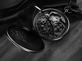 Pocket watch black white photo - digital art free wallpaper for desktop