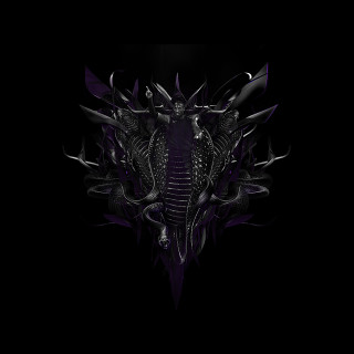 Black purple bird skull wings - biomechanical free wallpaper