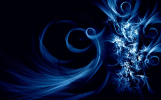 Blue abstract background swirls bubbles 4 - a white swirl free wallpaper